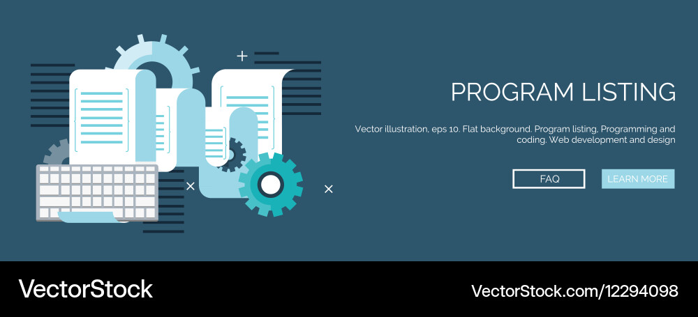 Flat background coding vector image