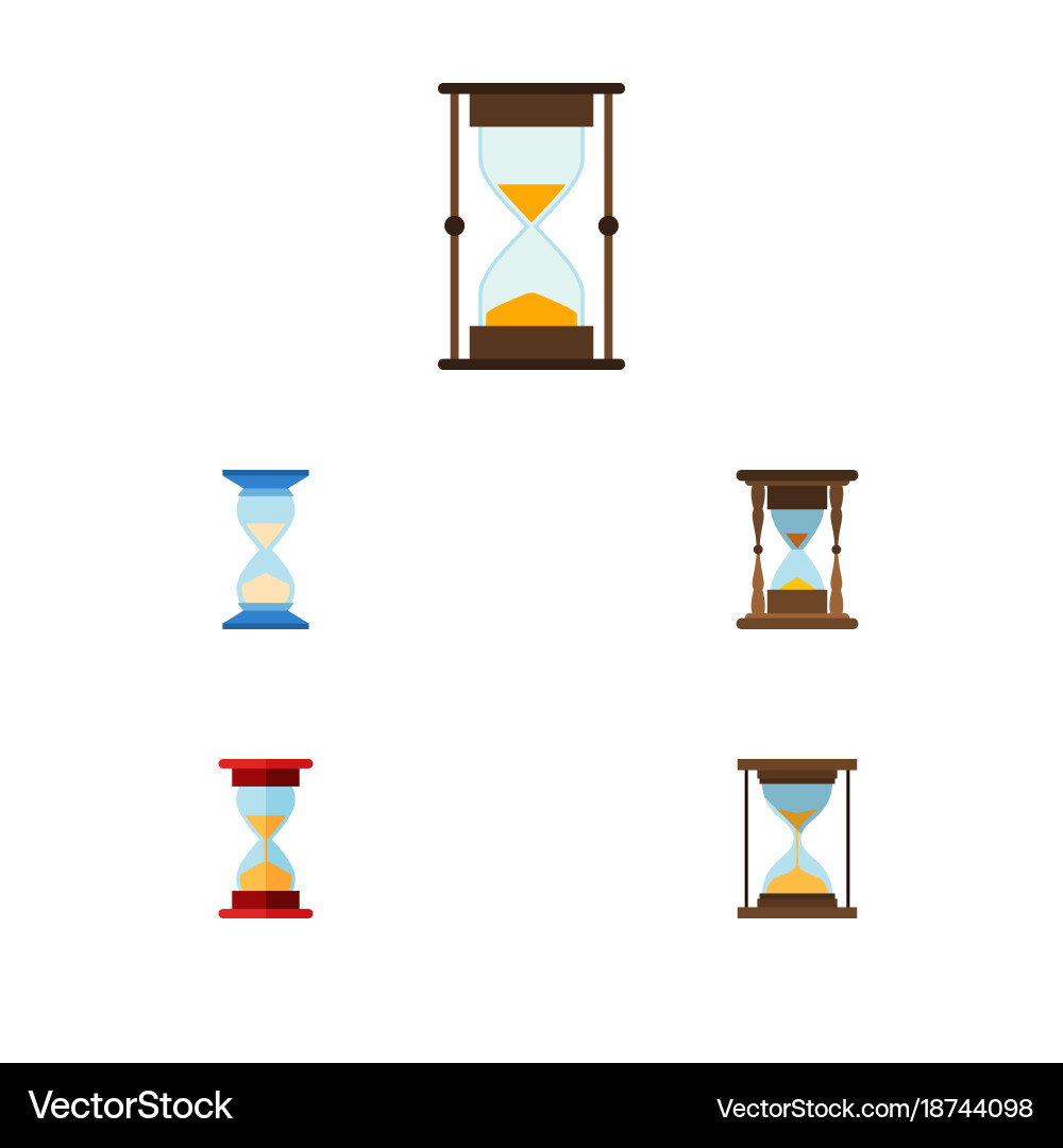 Flat icon sandglass set of loading waiting vector image