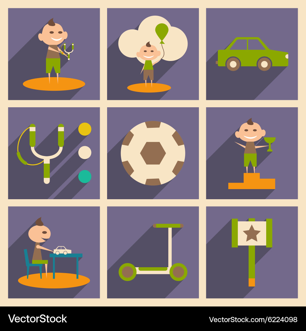 Flat with shadow concept and mobile application Vector Image