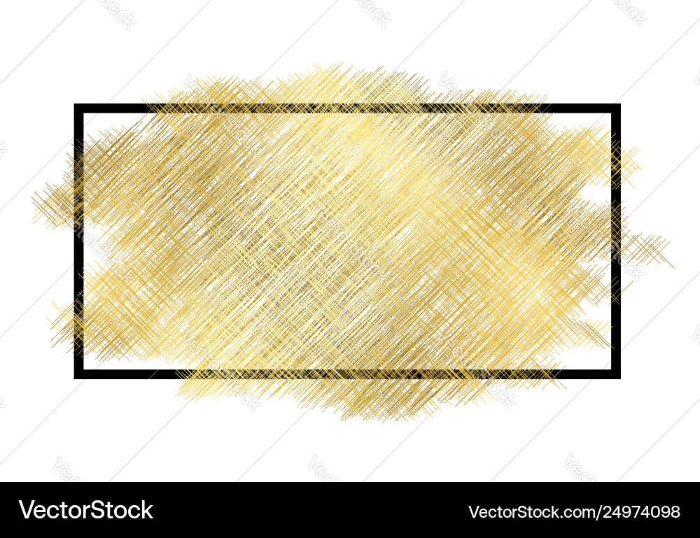 Golden Metallic Texture Frame Vector Image