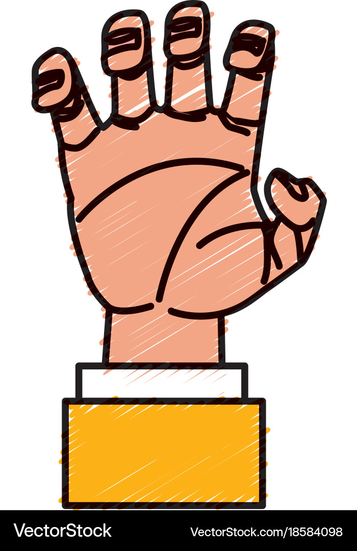 Hand with palm open vector image