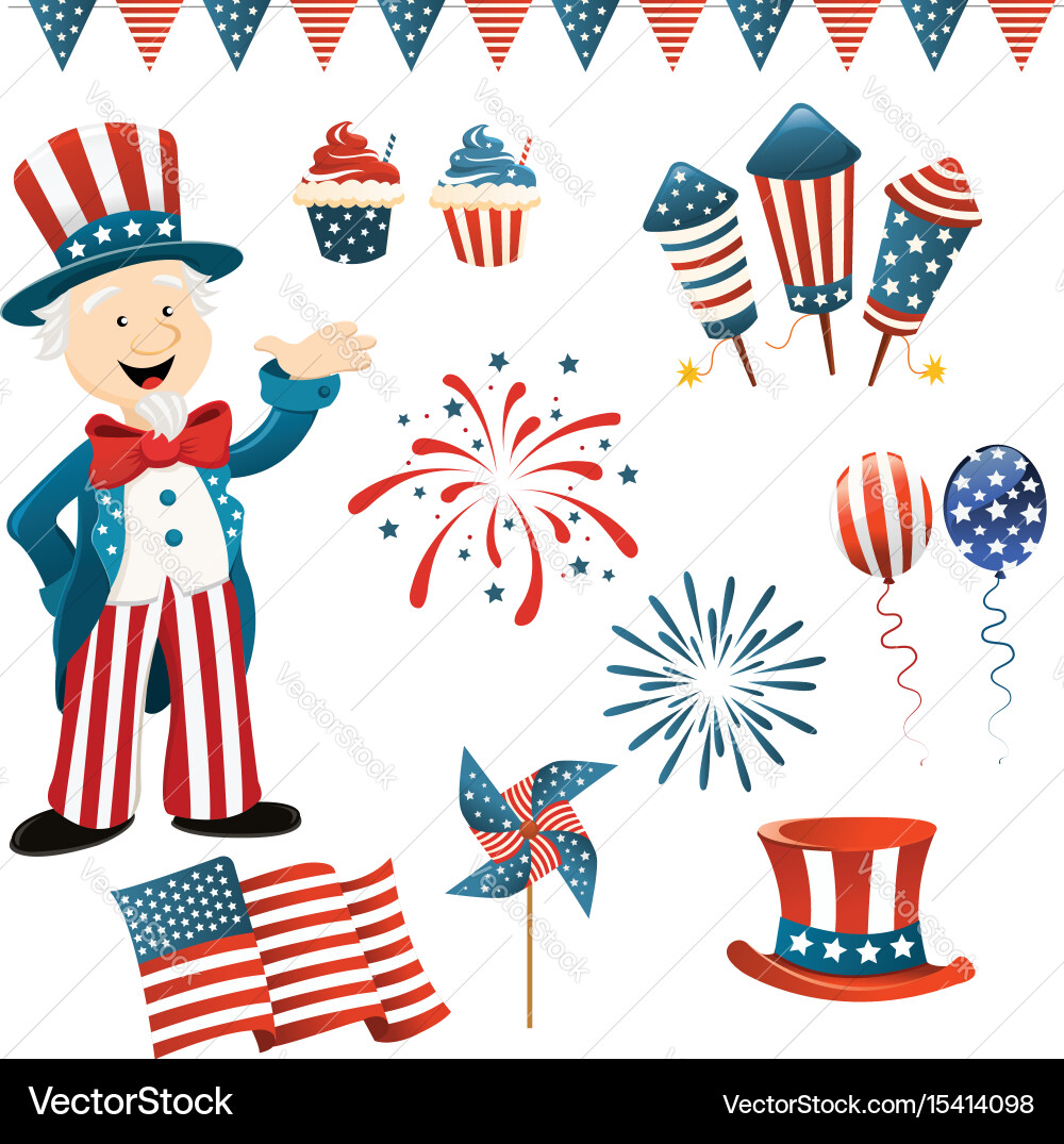 Independence Day Elements Collection vector image