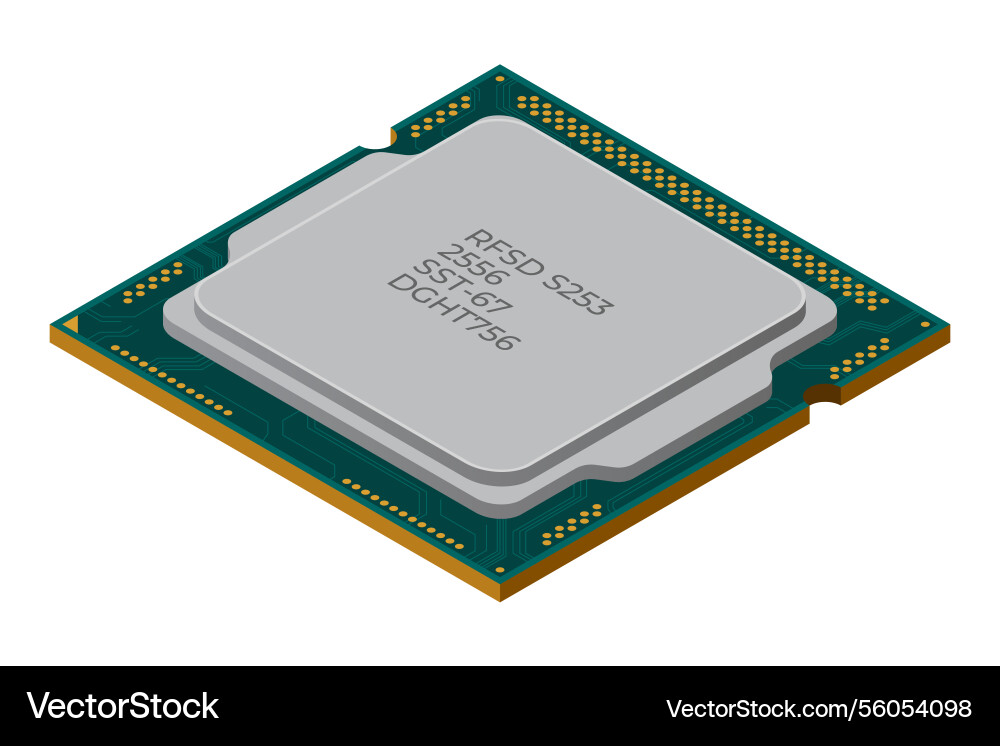 Isometric processor central processing unit Isometric processor central processing unit vector image