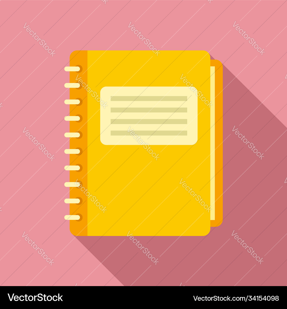 Library notebook icon flat style Library notebook icon flat style vector image