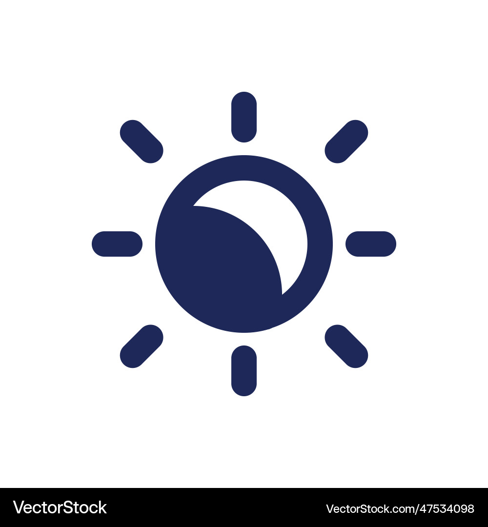Lightness level black pixel perfect solid ui icon Lightness level black pixel perfect solid ui icon Vector Image