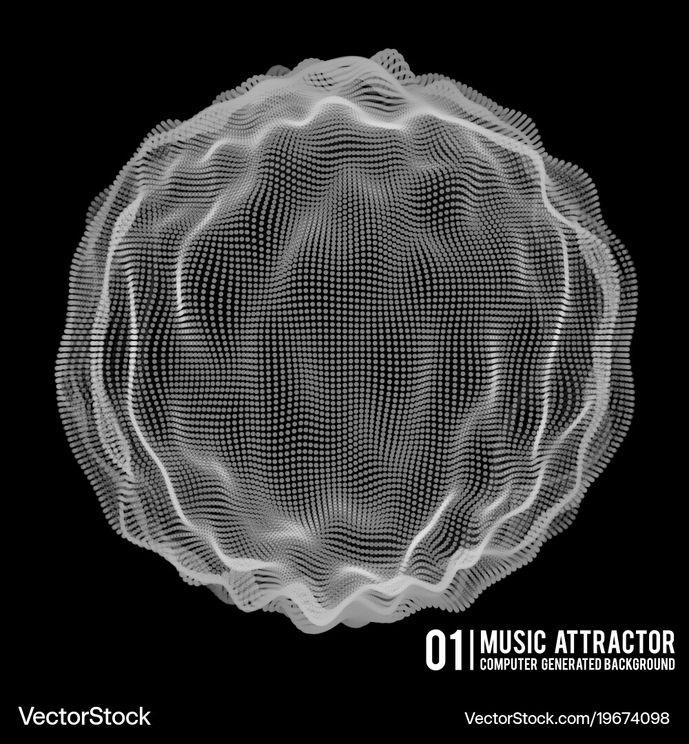 Music background big data particle flow vector image