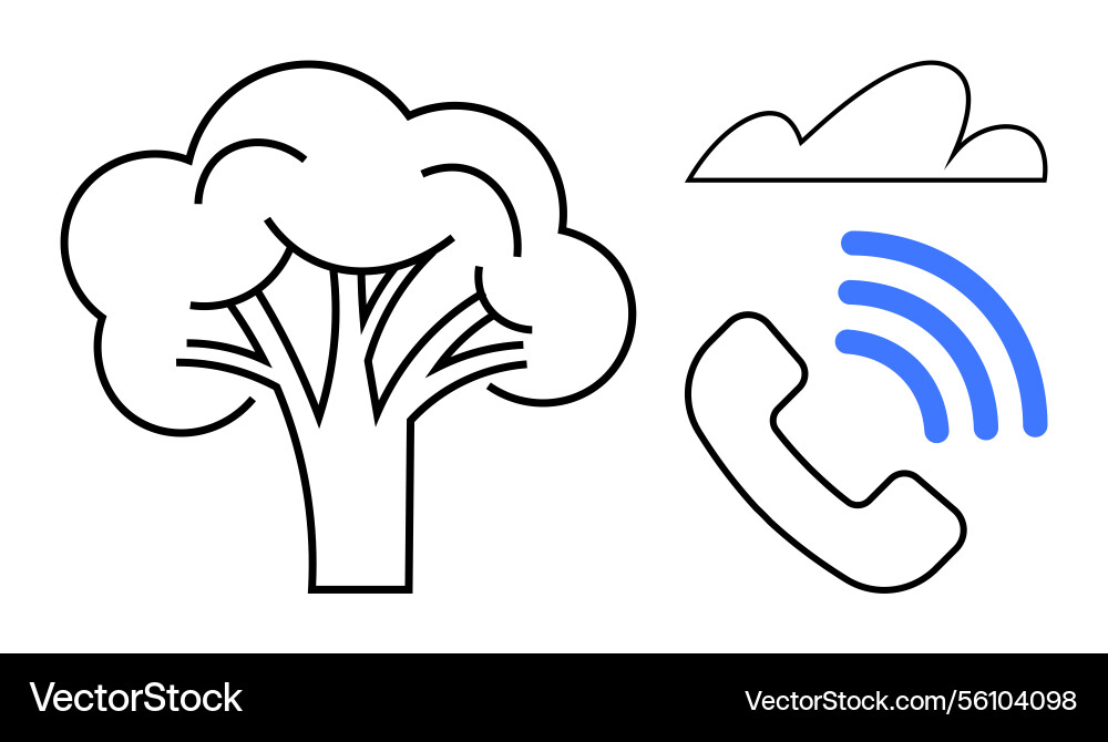 Nature and communication concept with tree cloud Nature and communication concept with tree cloud vector image