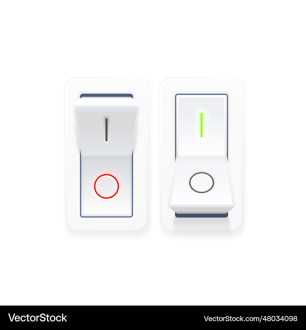 On off switch button ui isolated vector image