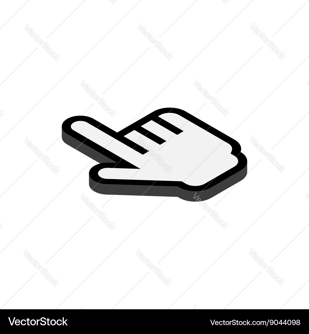 Put cursor icon isometric 3d style vector image