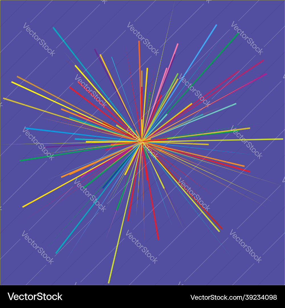 Radial radiating dynamic rays beams lines Vector Image