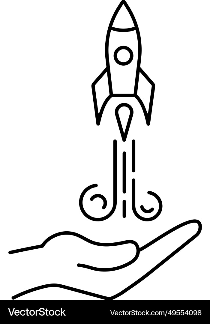 Rocket launch startup concept icon design Vector Image