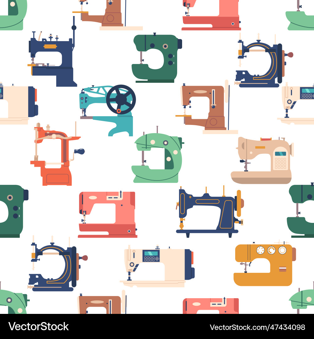 Seamless pattern with sewing machines repetitive Seamless pattern with sewing machines repetitive vector image