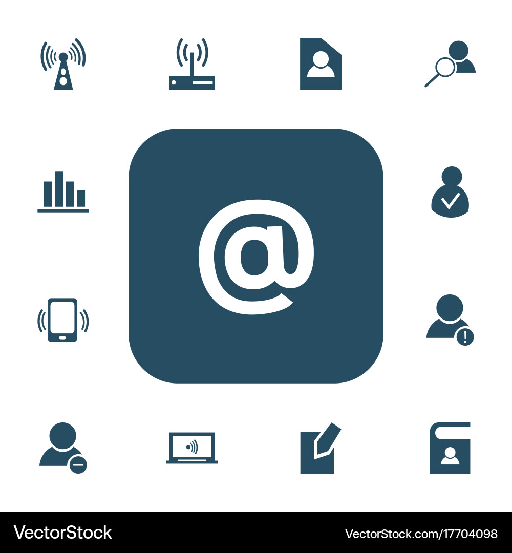 Set of 13 editable web icons includes symbols vector image