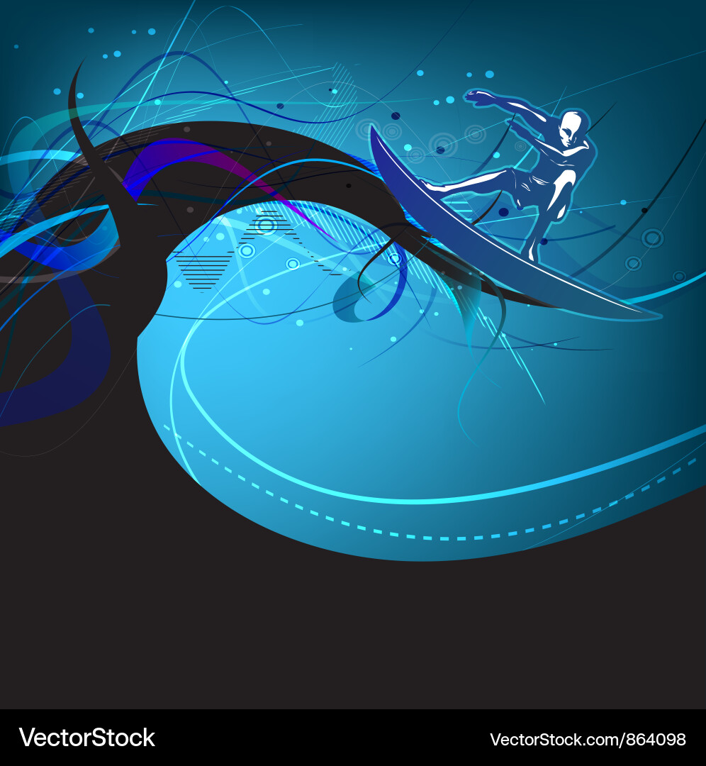 Surfer with waves Vector Image