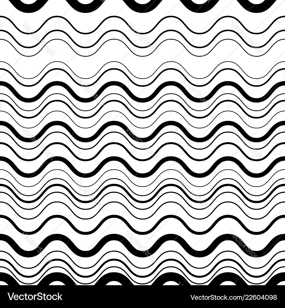 Wavy zig-zag horizontal parallel lines abstract vector image