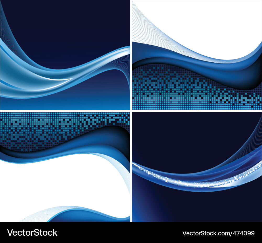 Abstract wave set Vector Image