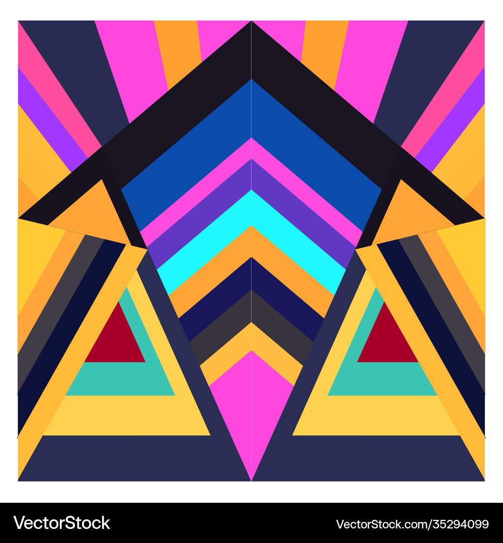 Colorful geometric and curve background pattern vector image