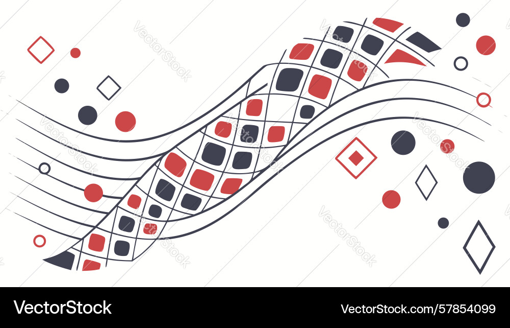 Dynamic abstract wavy path geometric elements Vector Image