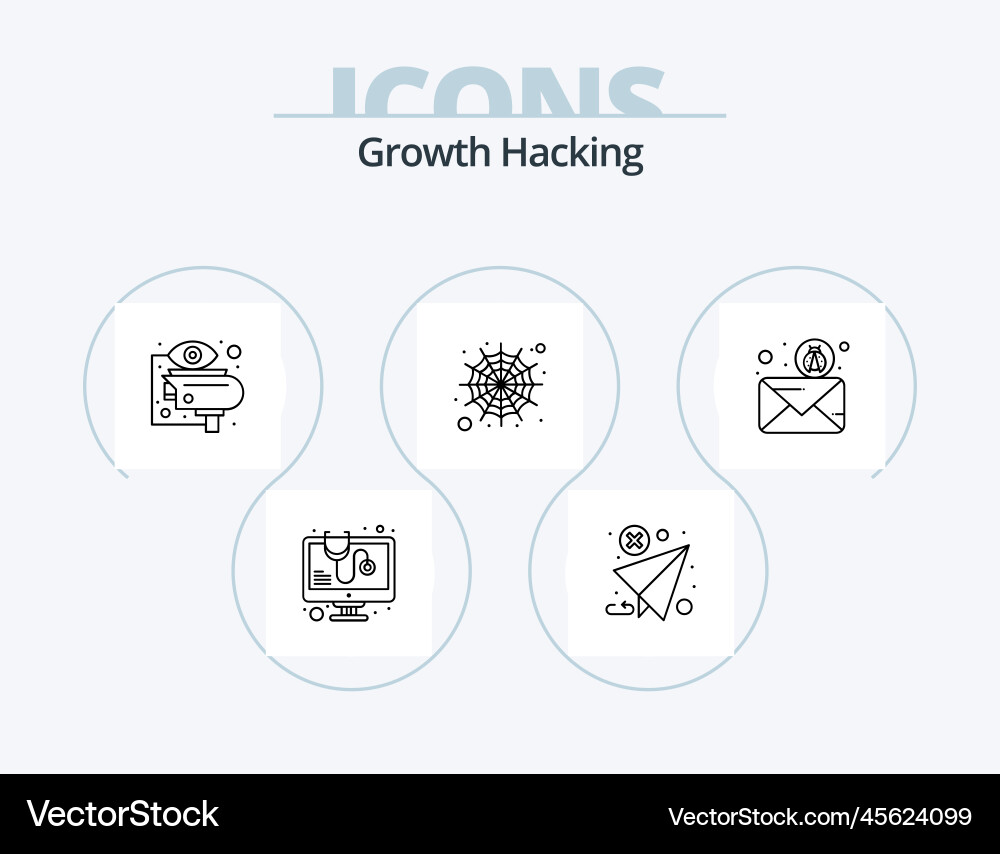 Hacking line icon pack 5 design computer vector image