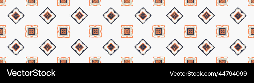 Hand drawn retro block print seamless border Hand drawn retro block print seamless border vector image