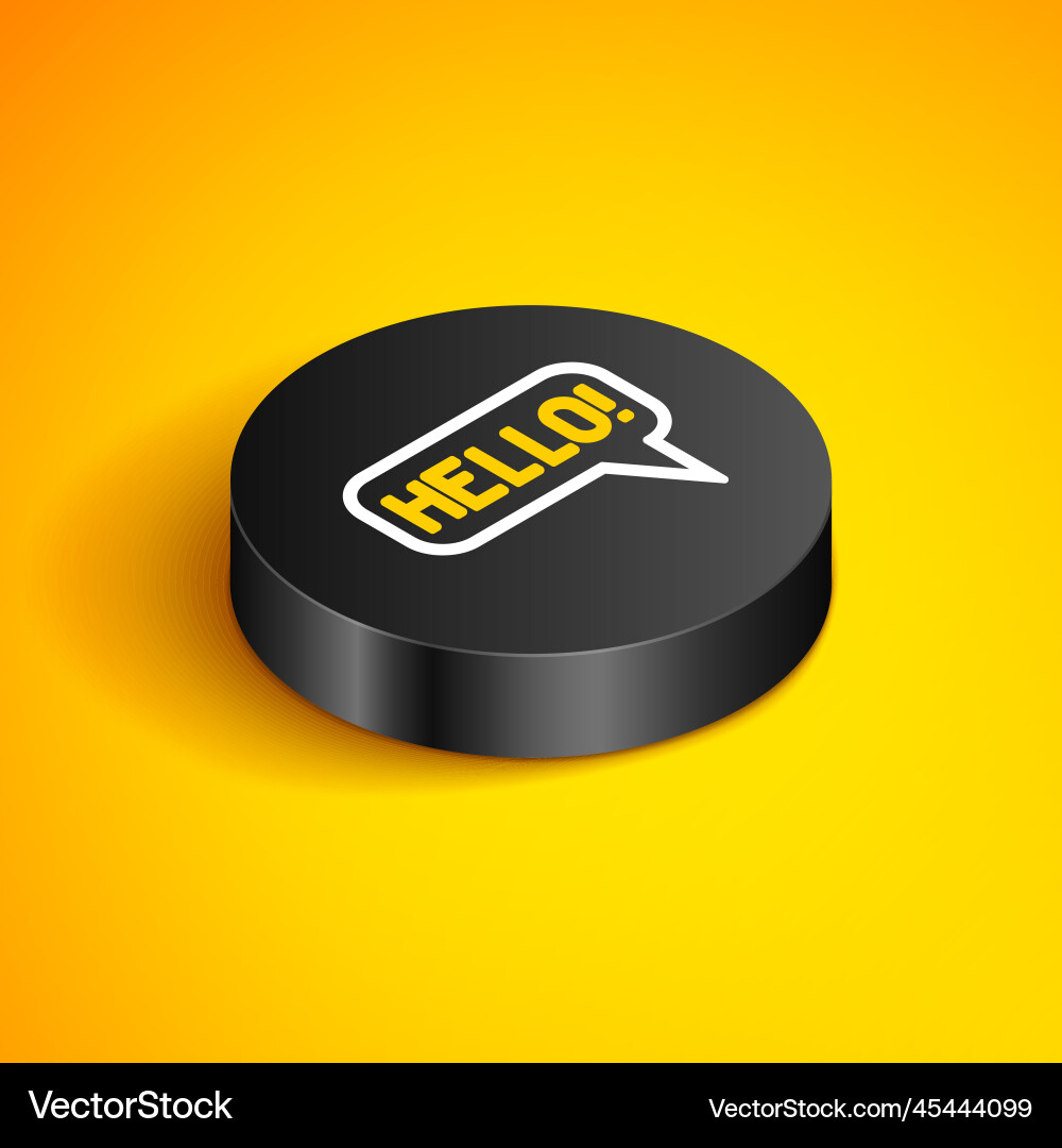 Isometric line hello in different languages icon Isometric line hello in different languages icon vector image