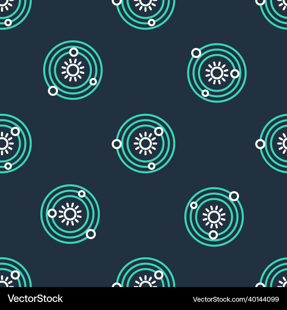 Line solar system icon isolated seamless pattern Line solar system icon isolated seamless pattern vector image