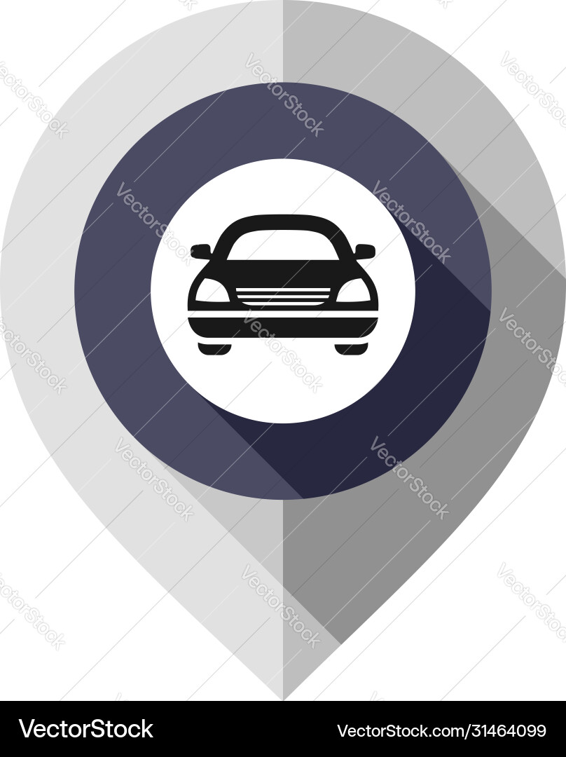 Map pin car symbol gps pointer folded from gray Map pin car symbol gps pointer folded from gray vector image