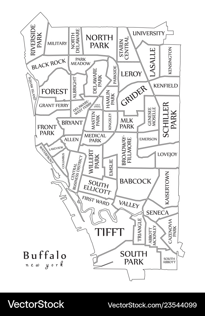 Modern city map - buffalo new york Modern city map - buffalo new york vector image