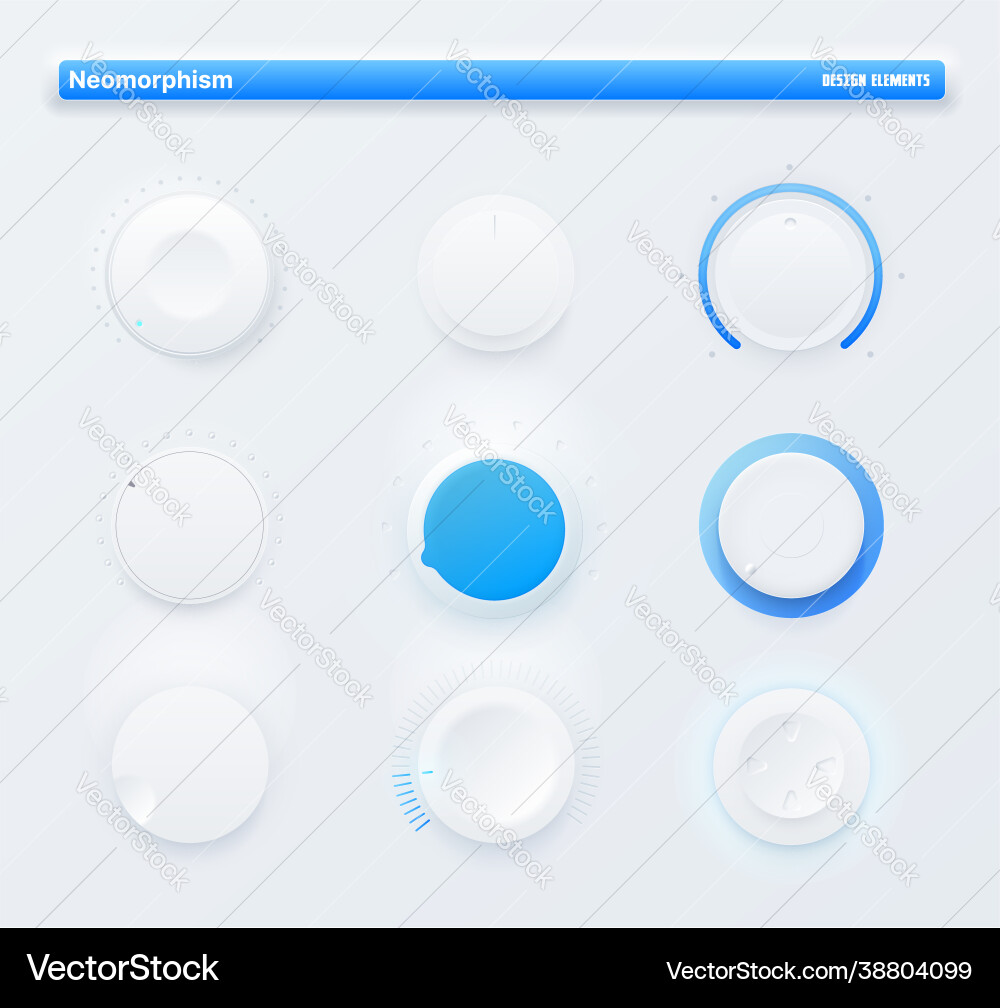 Neomorphic ui kit mobile app round level buttons Neomorphic ui kit mobile app round level buttons vector image