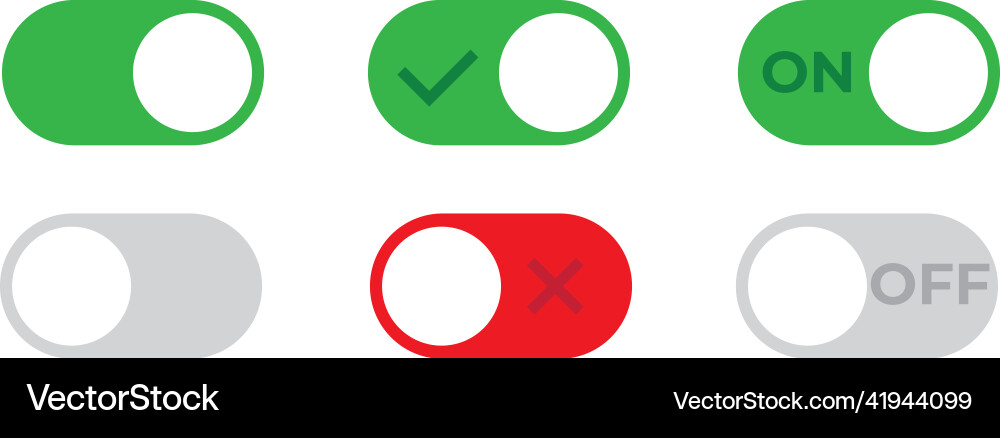 On and off toggle switch buttons vector image