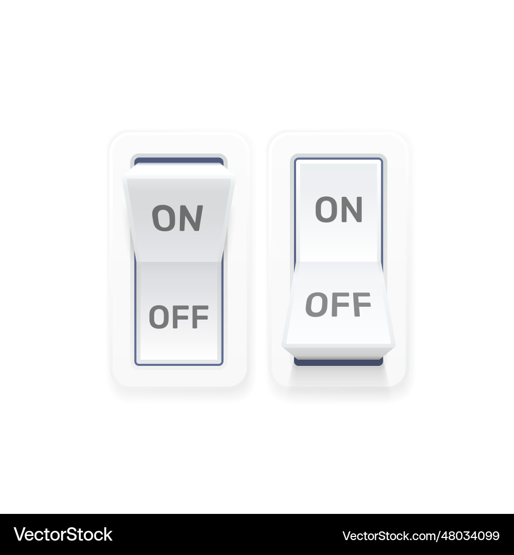 On off switch button ui isolated vector image