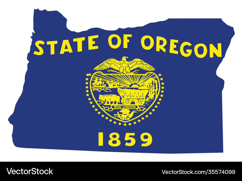 Oregon State Flag Silhouette Vector Image