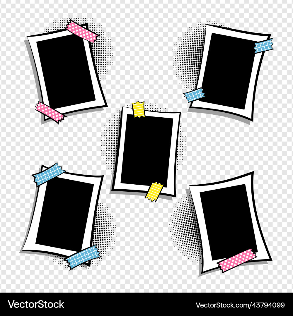 Set of vertical frames in pop art style Set of vertical frames in pop art style vector image