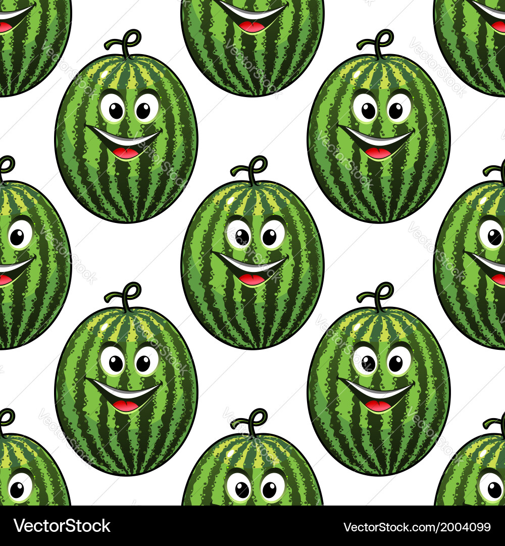Smiling Watermelon Pattern Vector Image