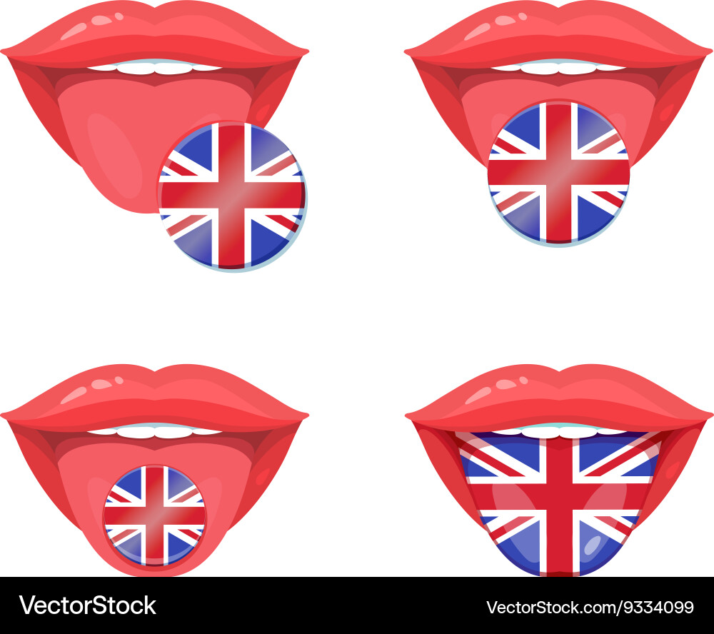 Tongue with flag design Vector Image