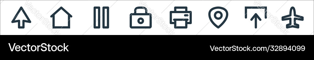 User interface line icons linear set quality User interface line icons linear set quality vector image