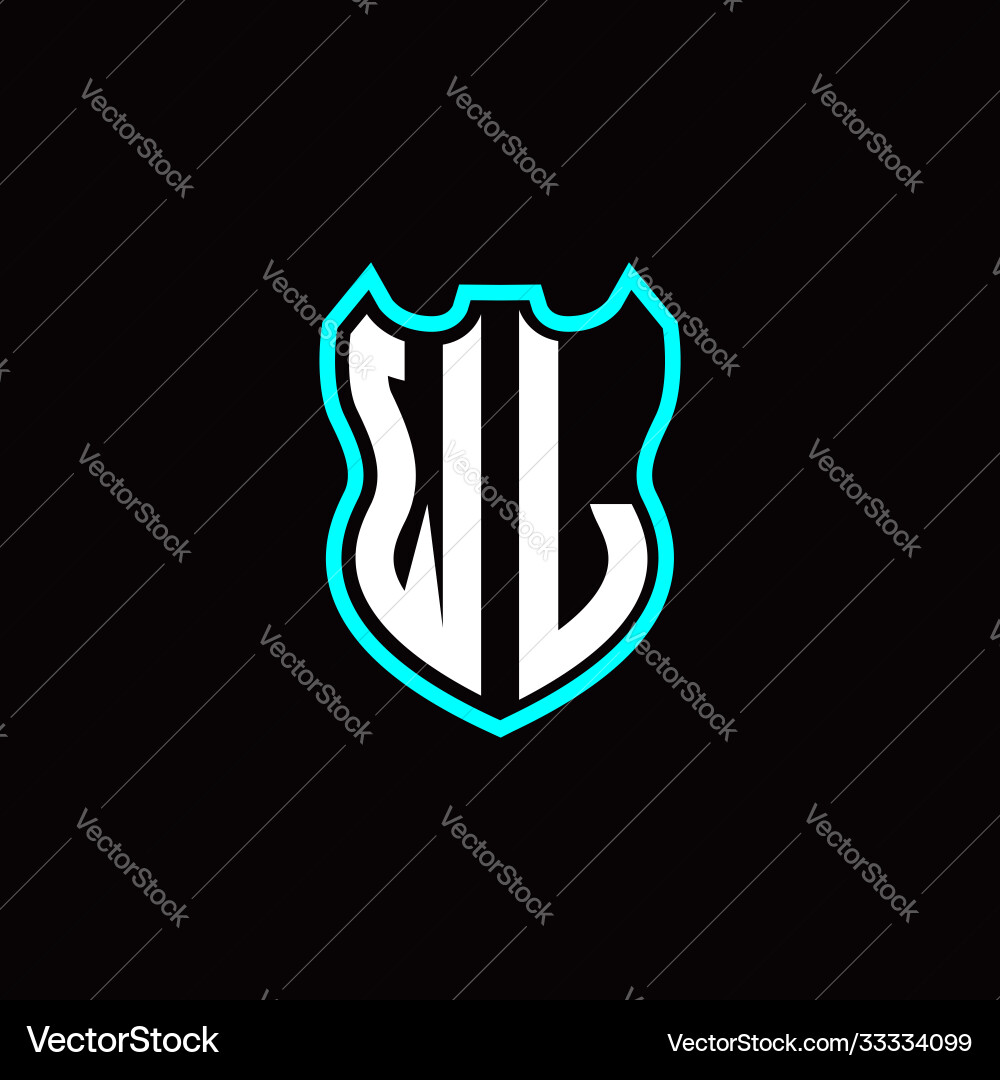 W l initial logo design with shield shape W l initial logo design with shield shape vector image