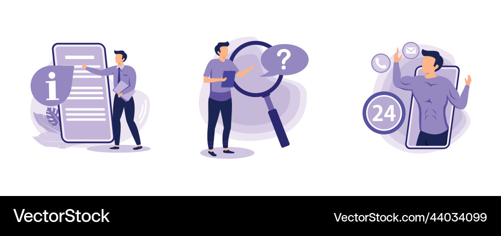 Website menu bar guides faq and support landing Vector Image
