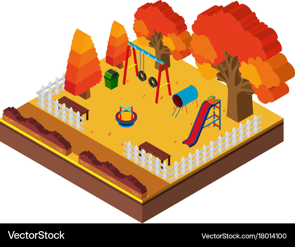 3d design for playground in autumn Vector Image