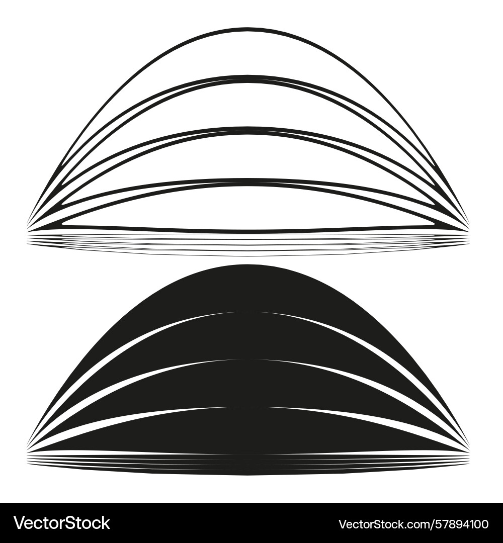Abstract arched lines dynamic curved shapes Vector Image