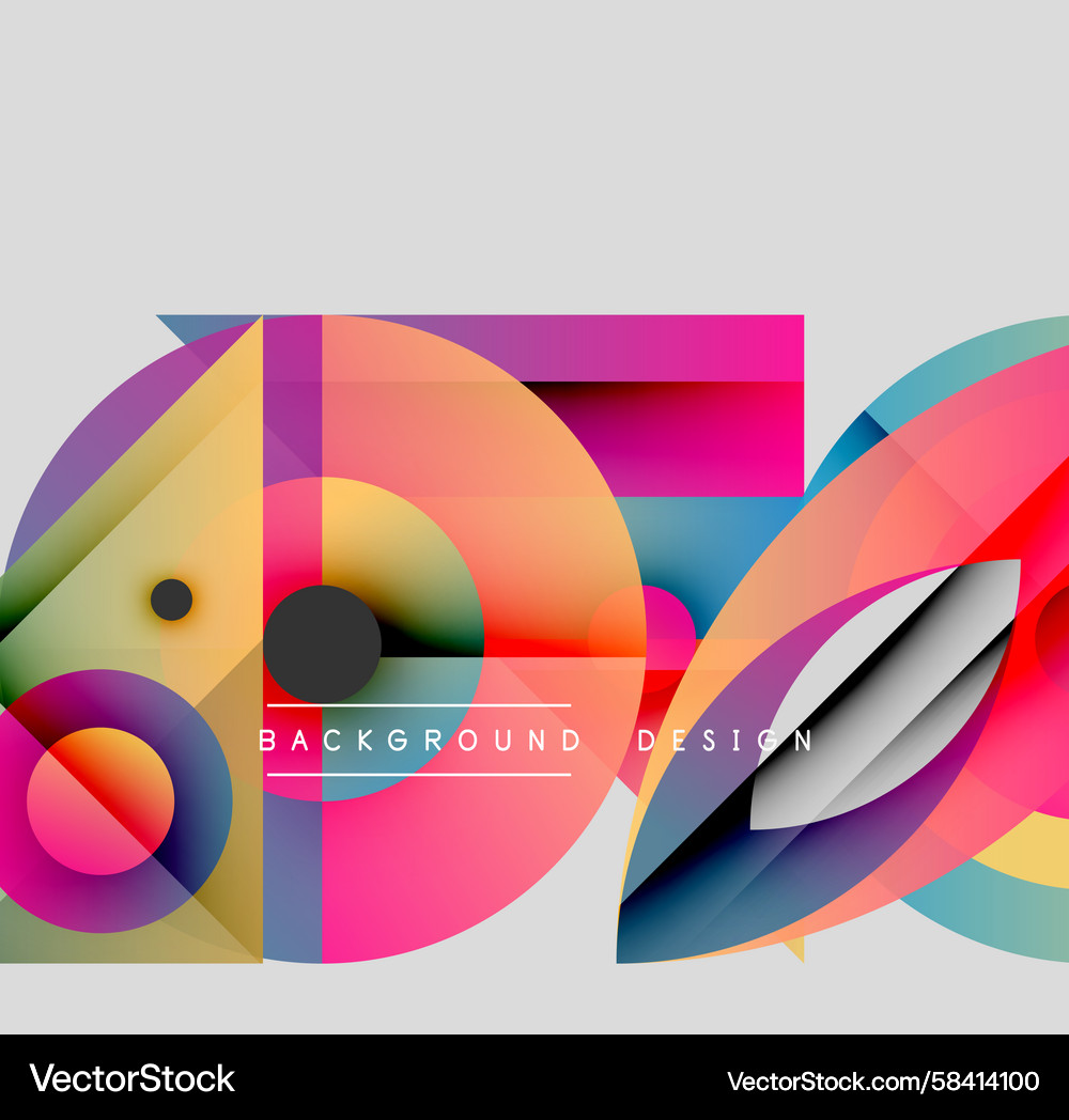 Abstract geometric shapes overlap creating Vector Image