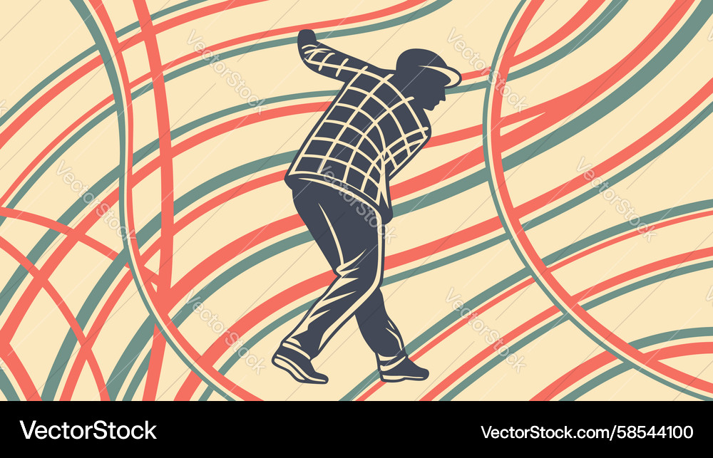 Bowling Throw Dynamic Lines Vector Image