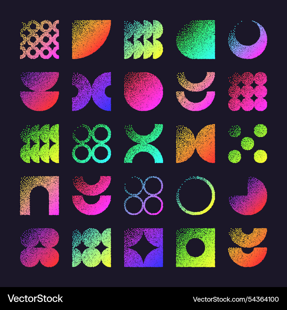 Brutalist geometric shapes dotted objects Brutalist geometric shapes dotted objects vector image