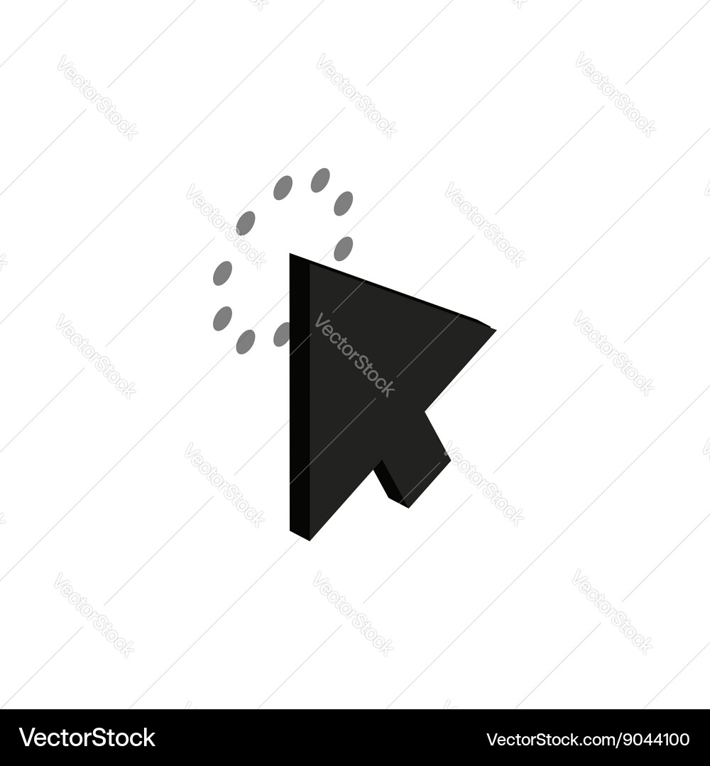 Click with cursor icon isometric 3d style vector image