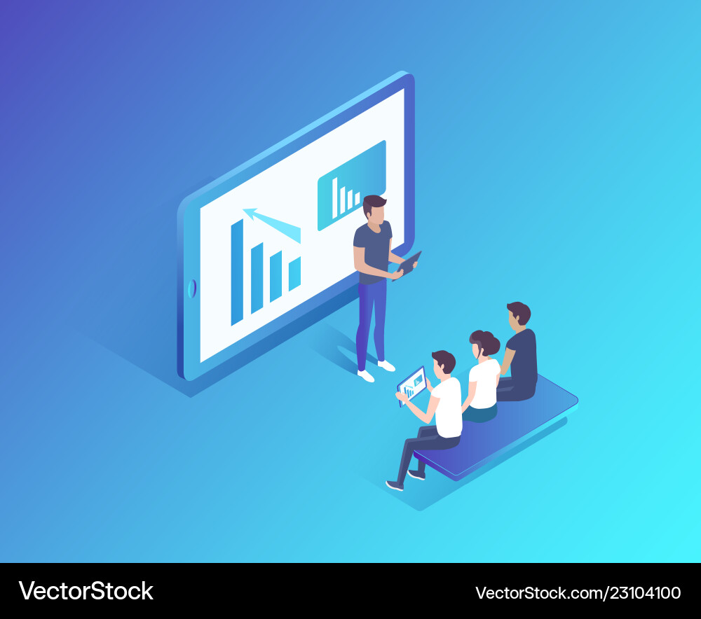 Computer monitor with info Computer monitor with info vector image
