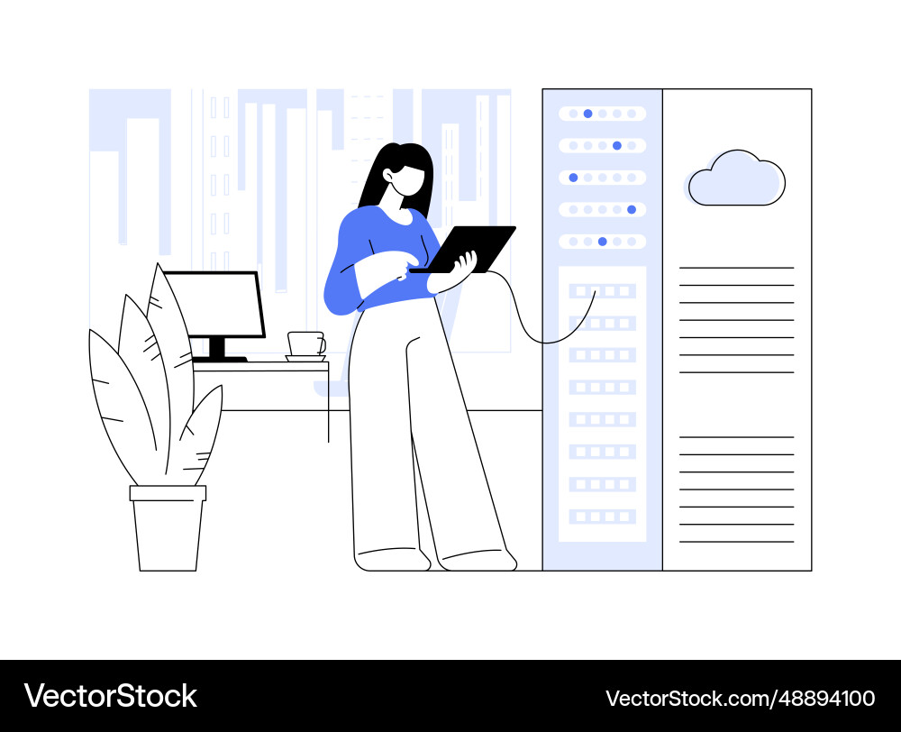 Datacenter network infrastructure abstract concept Datacenter network infrastructure abstract concept vector image