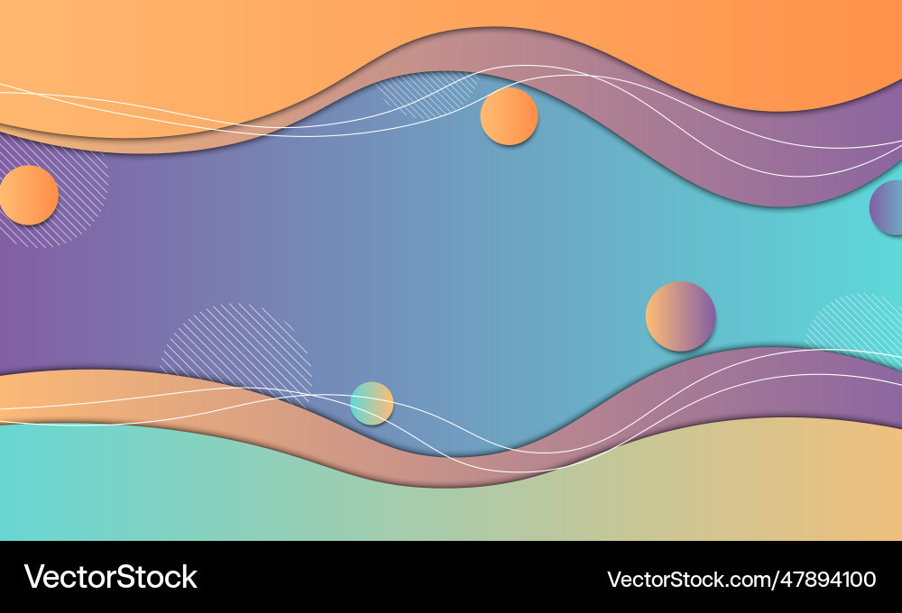 Gradient wave papercut style with white lines Gradient wave papercut style with white lines Vector Image