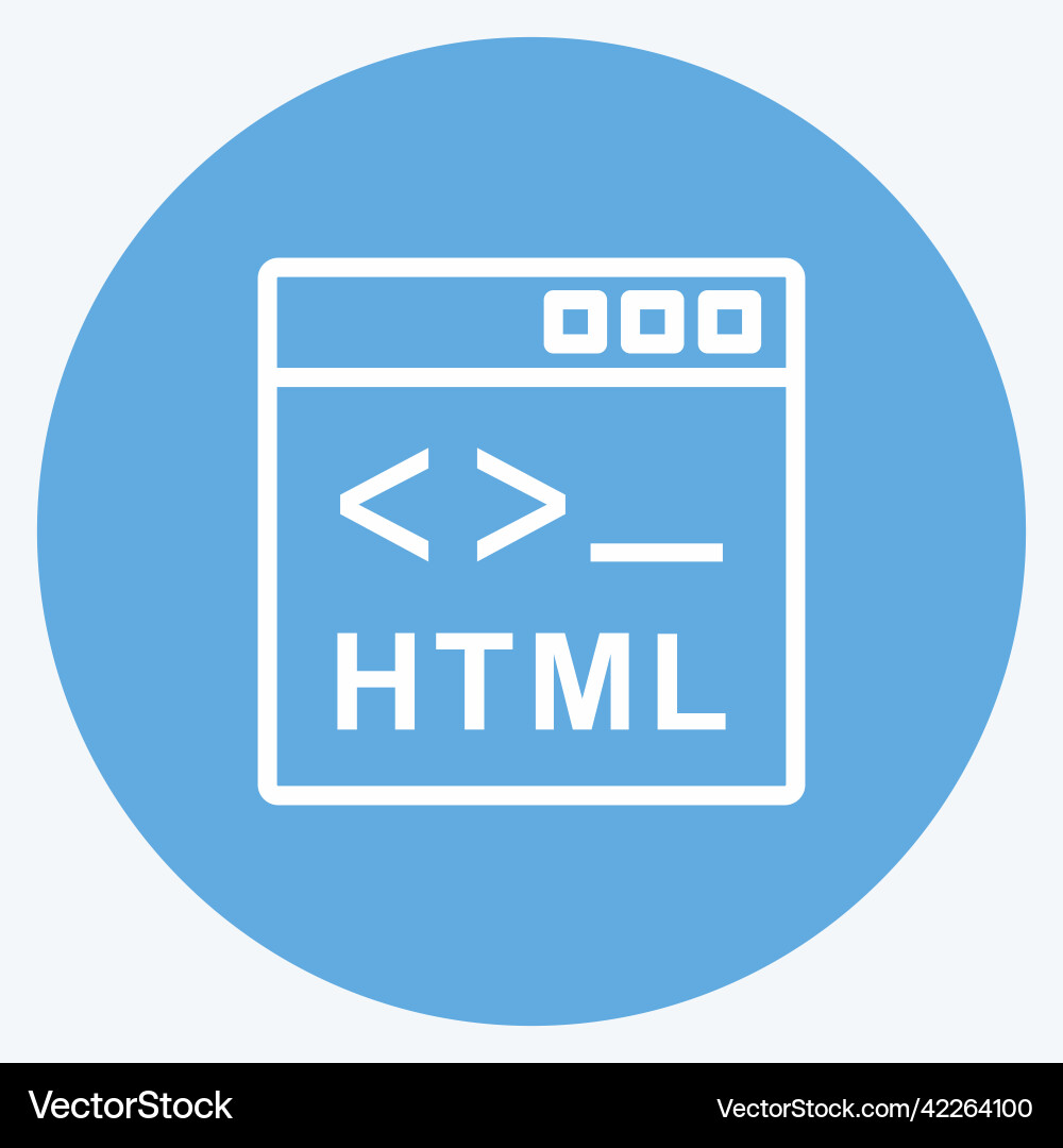 Icon html suitable for programming symbol blue Icon html suitable for programming symbol blue vector image