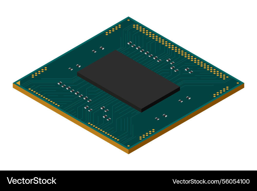 Isometric processor central processing unit Isometric processor central processing unit vector image