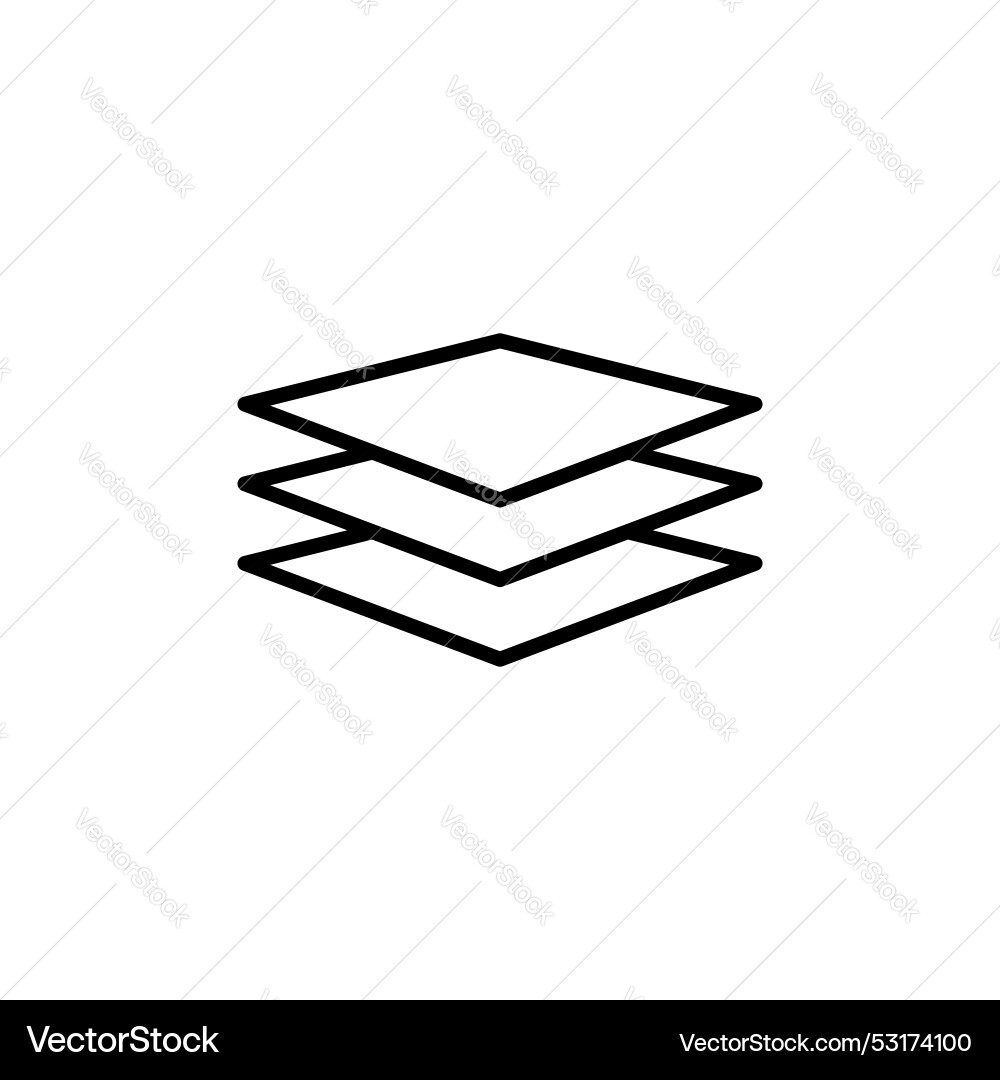 Layers icon set 3 level fabric symbol three layer Layers icon set 3 level fabric symbol three layer vector image